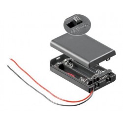 3X AAA batterijhouder Box, met deksel en schakelaar(aan/uit)