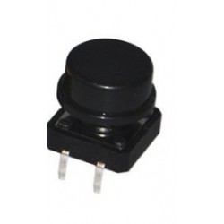 Ronde kap voor 12x12x7.3 schakelaar Zwart