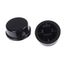 Ronde kap voor 12x12x7.3 schakelaar Zwart