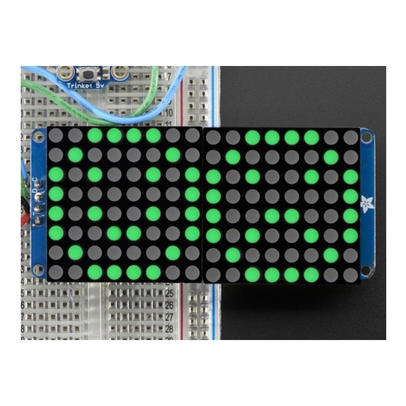 16X8 1.2inch LED Matrix Ronde LEDs - Groen 16X8 1.2inch LED Matrix Ronde LEDs - Groen