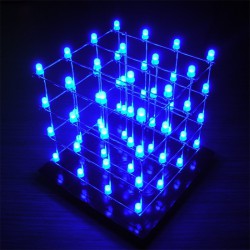 DIY LED Cube 4x4x4 Blue (Shield)