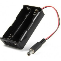 2X AA batterijhouder Box, open met 5.5 DC stekker