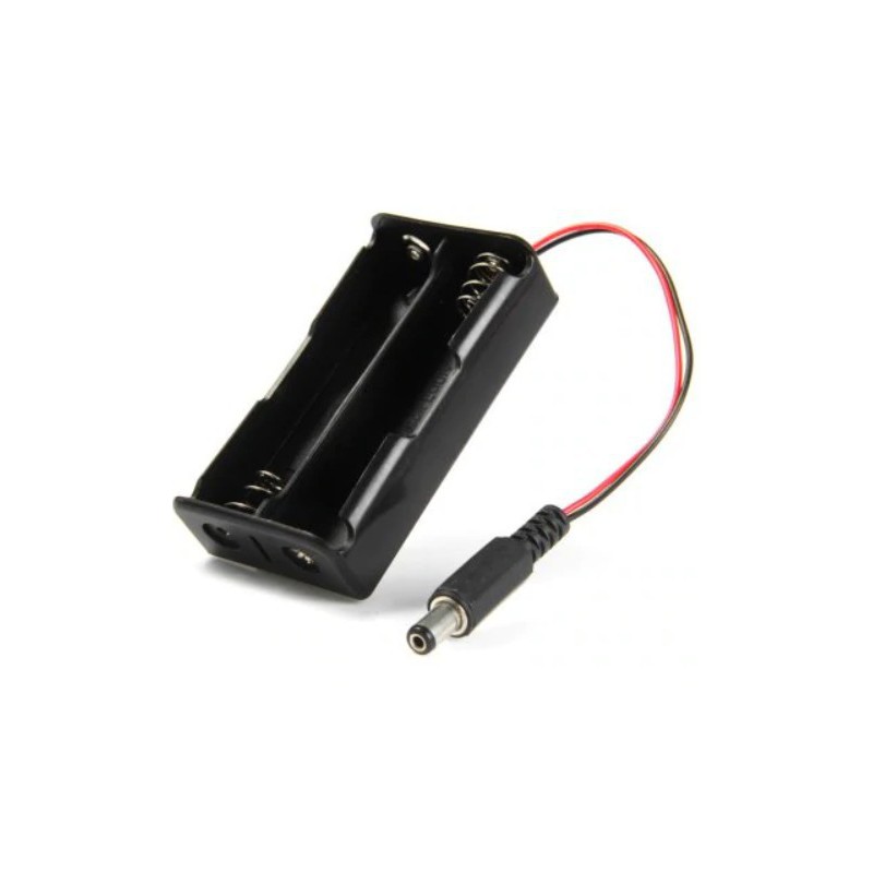 2X AA batterijhouder Box, open met 5.5 DC stekker 2X AA batterijhouder Box, open met 5.5 DC stekker