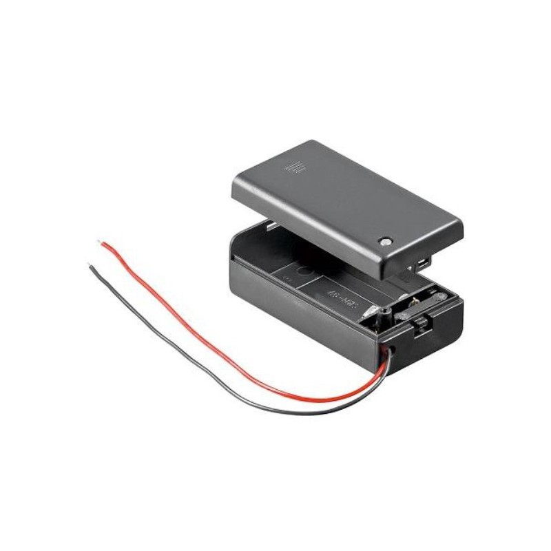 9V Blokbatterij houder, gesloten dmv deksel 9V Blokbatterij houder, gesloten dmv deksel