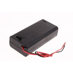 2X AA batterijhouder Box, met deksel en schakelaar(aan/uit)