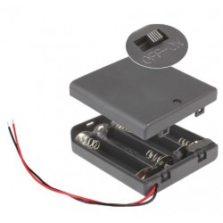 4X AA batterijhouder Box, met deksel en schakelaar(aan/uit)