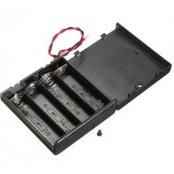 4X AA batterijhouder Box, met deksel en schakelaar(aan/uit)