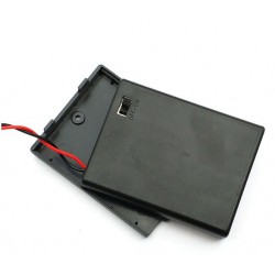 4X AAA batterijhouder Box, met deksel en schakelaar(aan/uit)