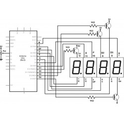 Red 4 Digit 7 Segment LED Display